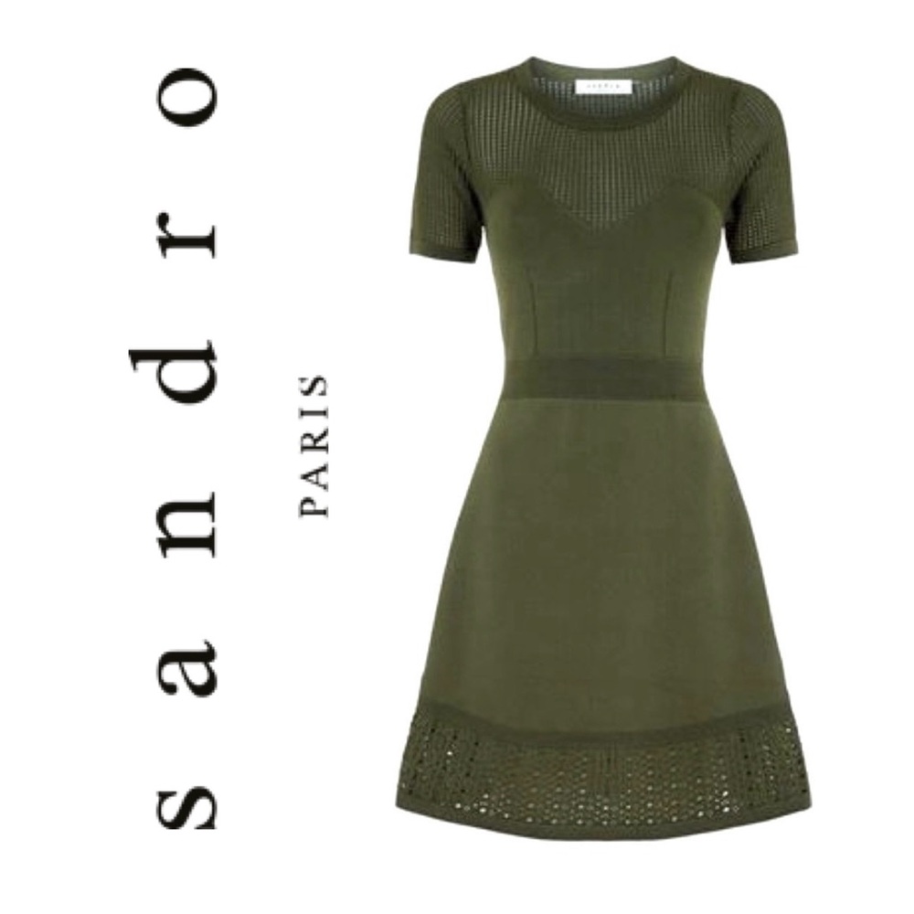 Sandro Paris Rapsody Dress in Green size 0 XS
